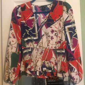 Aqua Smocked Chain blouse